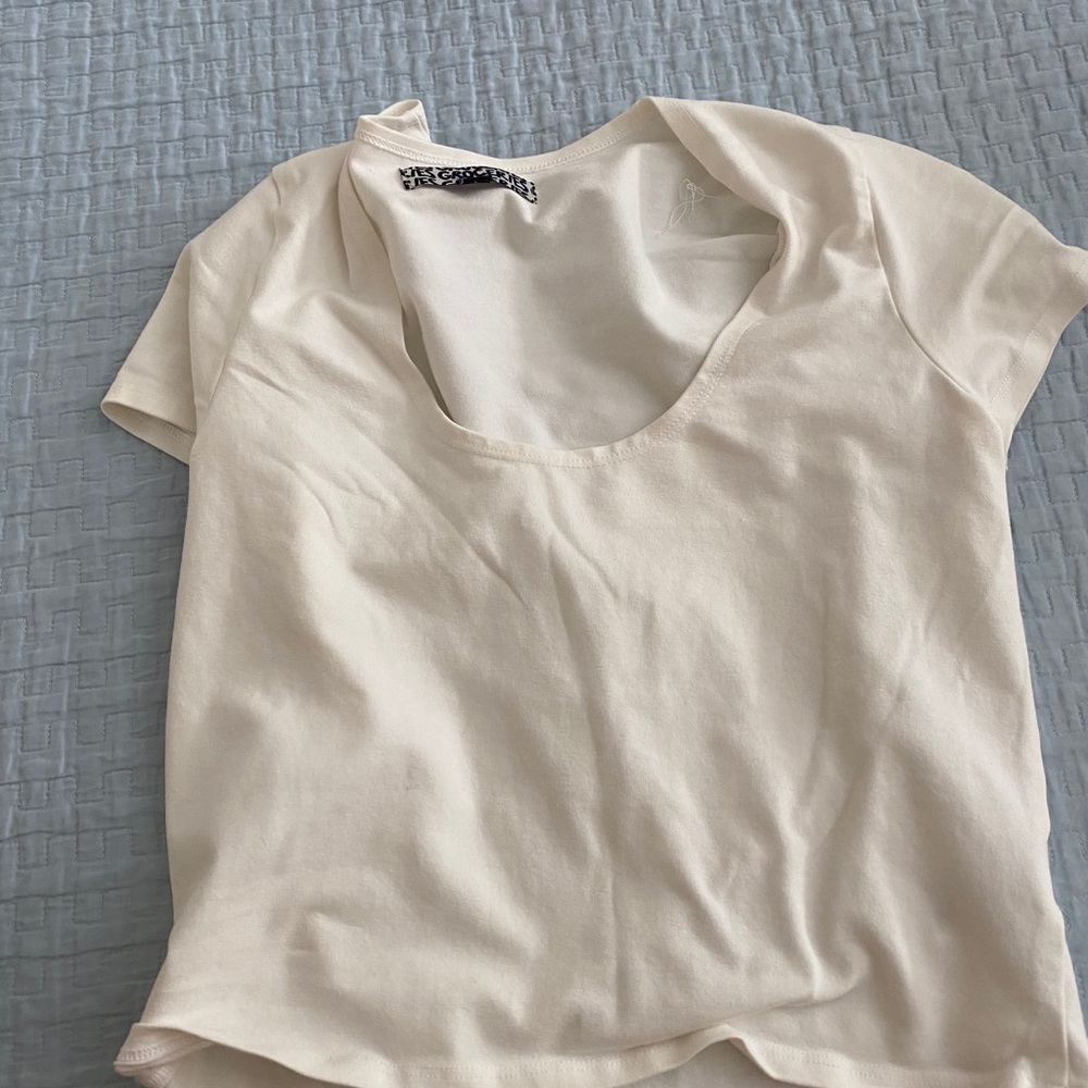 Groceries White Crop Top Large